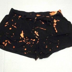 Splendid Boho Black Bleach Dyed Waist Tie Pull On Flowy Shorts M